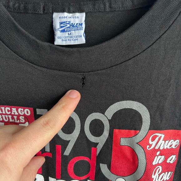 Vintage Salem Sportswear Chicago Bulls DRY ROT Shirt Size Medium 19x29 - Picture 7 of 13